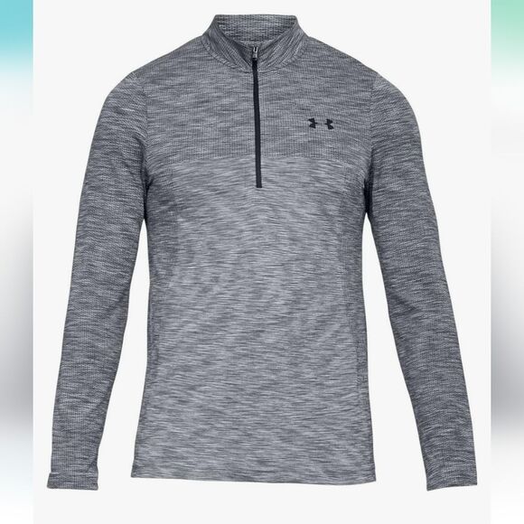 Under Armour Men's Seamless 1/2 Zip. Grey/Black Size M. Excellent Condition - Picture 3 of 6